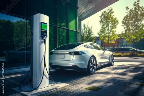 Electric Car Charging: An Eco-Friendly Transportation Symbol