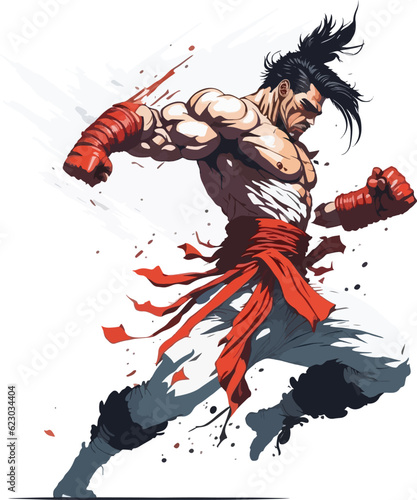 fighter vector illustration white background, made with artificial intelligence 