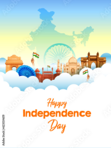 abstract tricolor banner with Indian flag for 15th August Happy Independence Day of India
