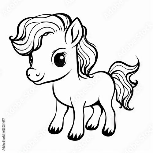 Unicorn pictures for coloring books. outline unicorn. Generative AI