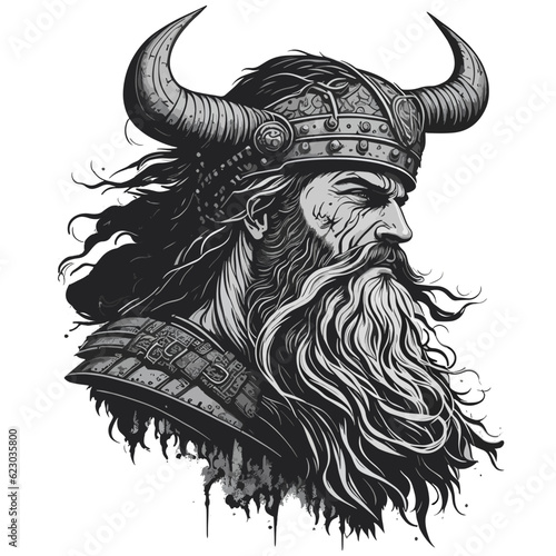 viking vector illustration white background, made with artificial intelligence 