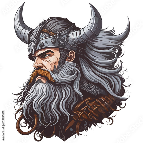 viking vector illustration white background, made with artificial intelligence 