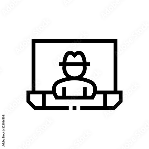 laptop line icon