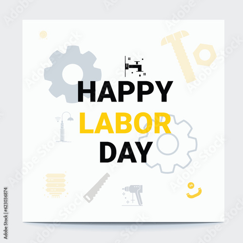 Happy labor day social media post