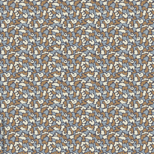 Blue And Brown Camouflage Pattern. Terrazzo Texture Background