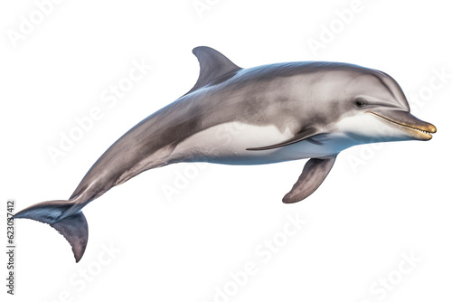 A dolphin, isolated, white background, generative ai