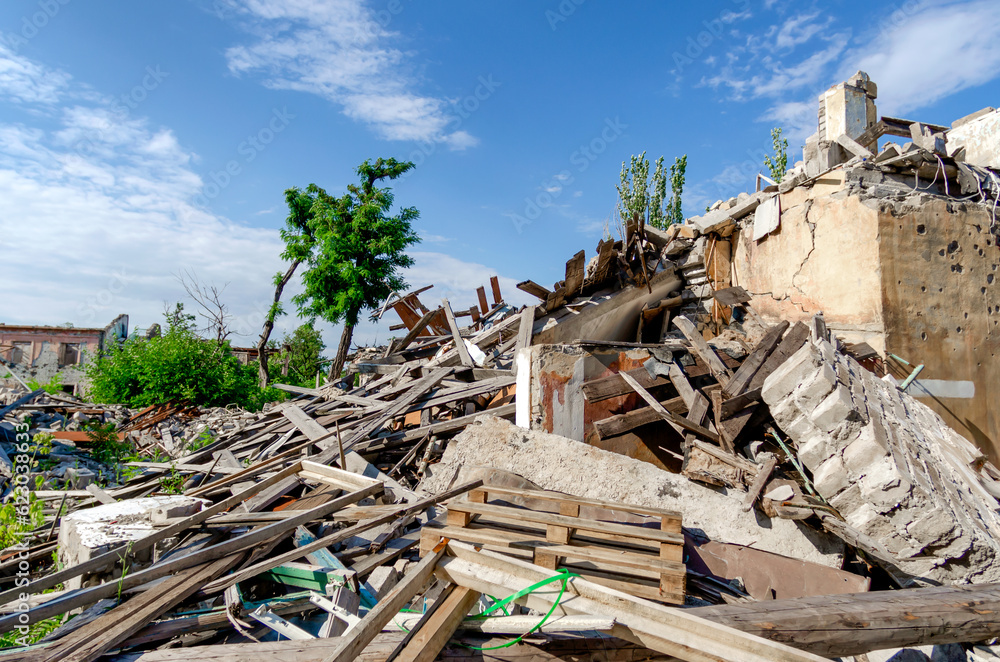 destroyed and burned houses in the city Russia Ukraine war destroyed and burned houses in the city Russia Ukraine war