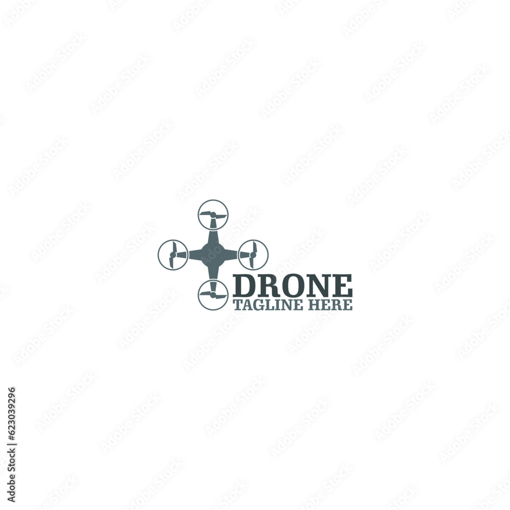 Drone logo template isolated on white background Drone logo template isolated on white background