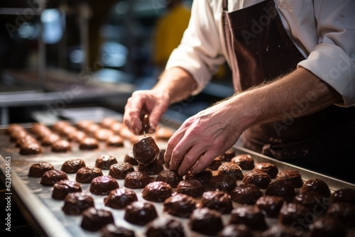 Blurry Baker Preparing Chocolate, Generative AI