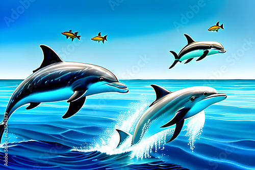 dolphin in the sea Generative AI