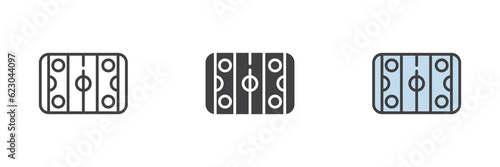 Ice hockey rink different style icon set