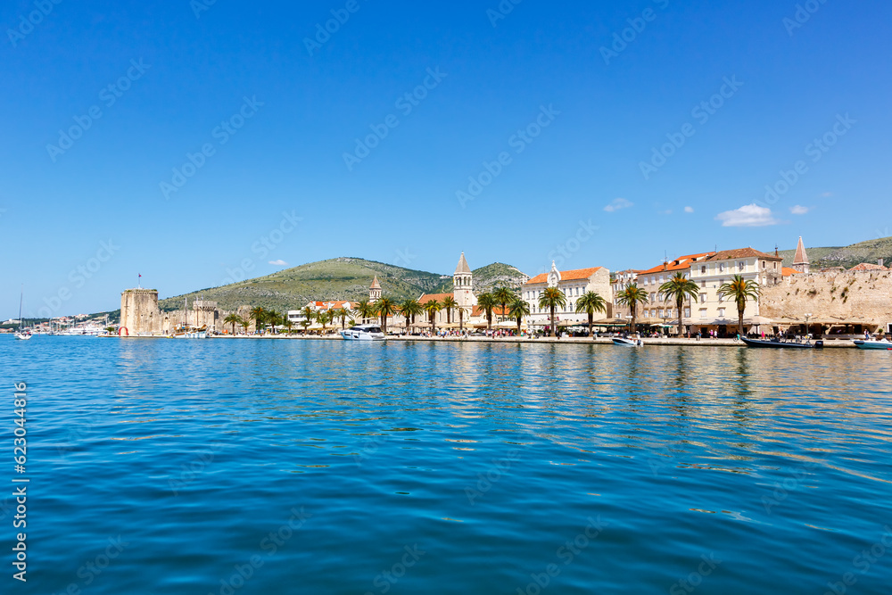 View of the old town of Trogir at the Mediterranean Sea vacation in Croatia