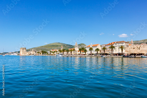 View of the old town of Trogir at the Mediterranean Sea vacation in Croatia