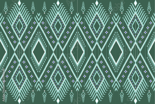 Ikat seamless pattern background. Traditional pattern. Ikat Aztec tribute. Seamless fabric pattern, bedsheet, table cover sheet, bag design.