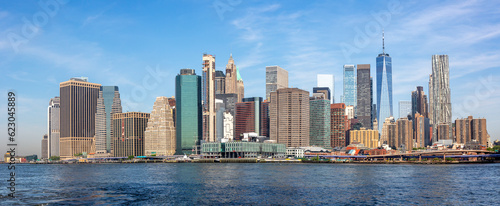 New York City skyline of Manhattan with World Trade Center skyscraper panorama in the United States