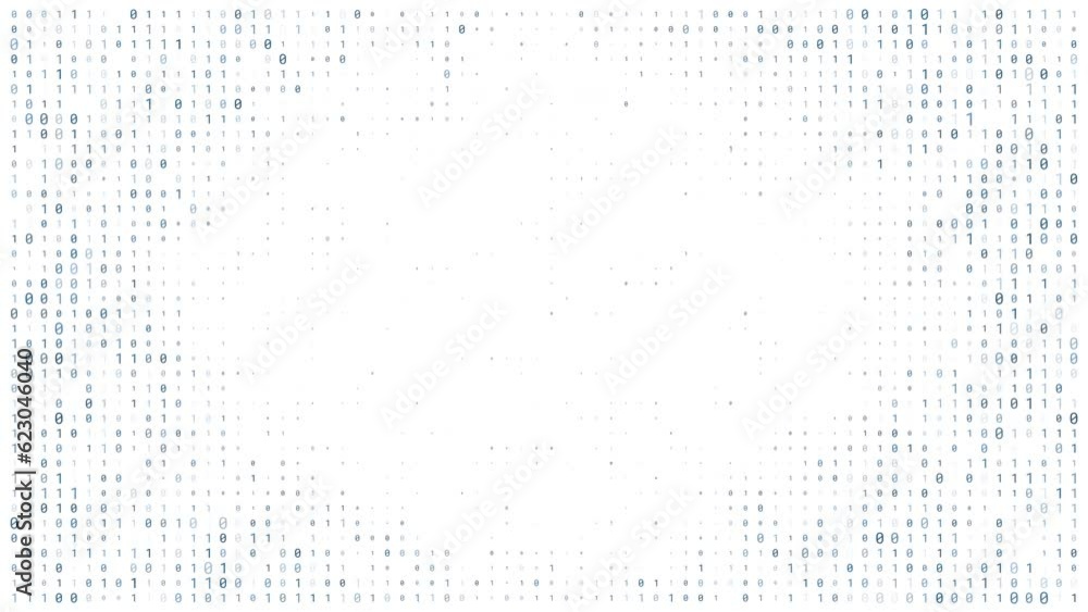 Loop animation of blue random digital data matrix of binary code numbers isolated on a white background with a text space. Seamless motion background for technology, cyberspace or big data concept Loop animation of blue random digital data matrix of binary code numbers isolated on a white background with a text space. Seamless motion background for technology, cyberspace or big data concept