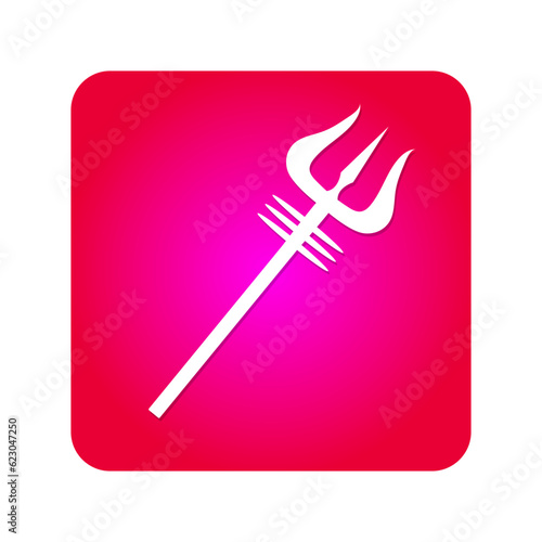 Lord Shiva Trishul. World religion symbol icon. Gradient attractive spiritual box icon. Major religious isolated symbol.