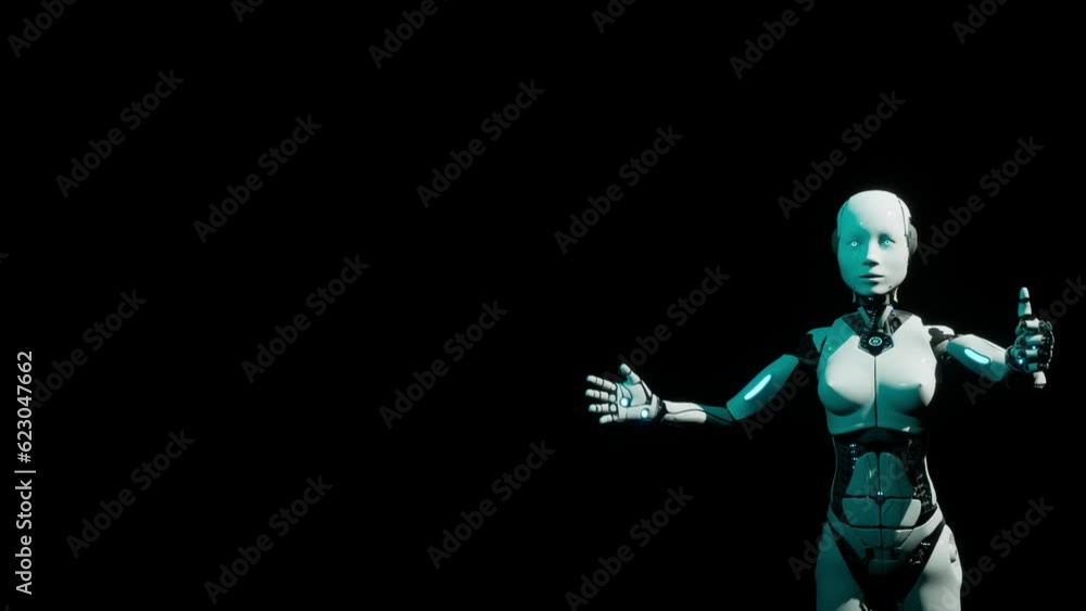 4k animation of a humanoid robot showing sales gestures with its hands to entice a client on this digital virtual card 4k animation of a humanoid robot showing sales gestures with its hands to entice a client on this digital virtual card