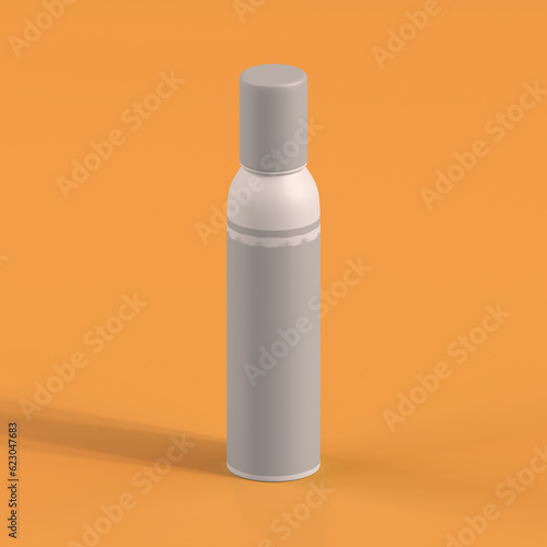 Monochrome Bottle on Orange Background, 3d Rendering