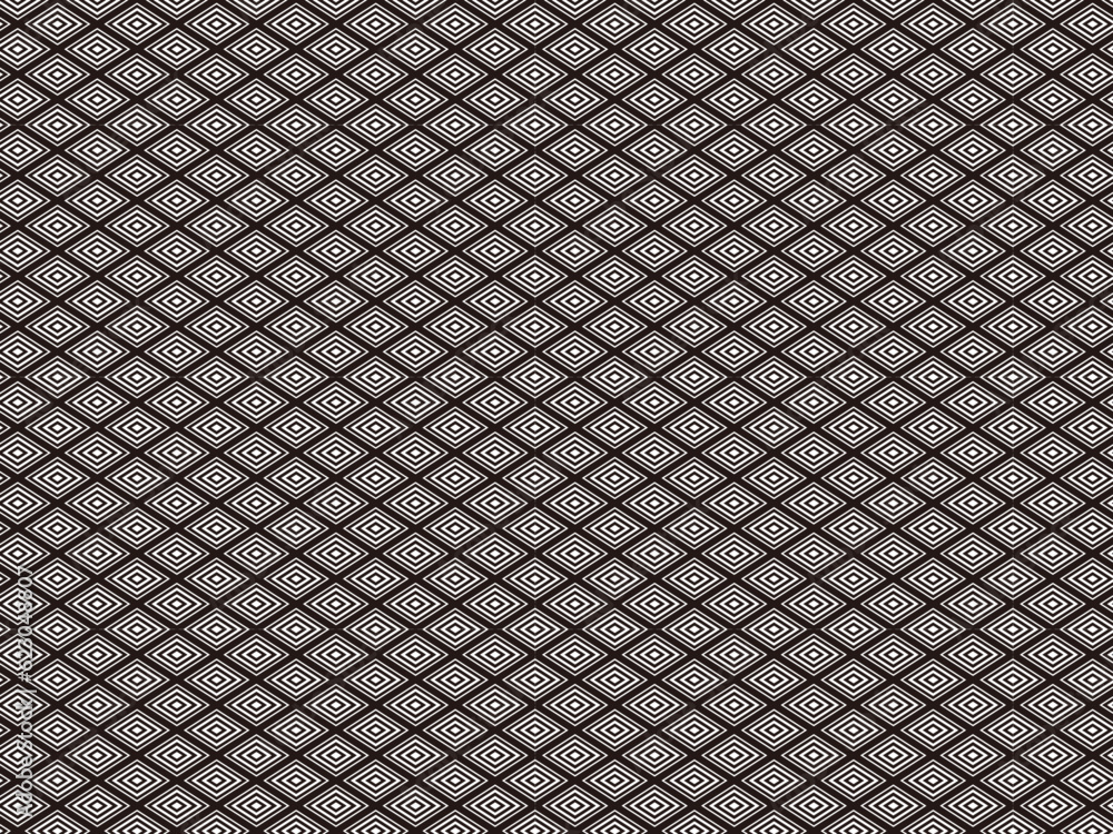 Fototapeta premium 和柄 入子菱 モノクロ