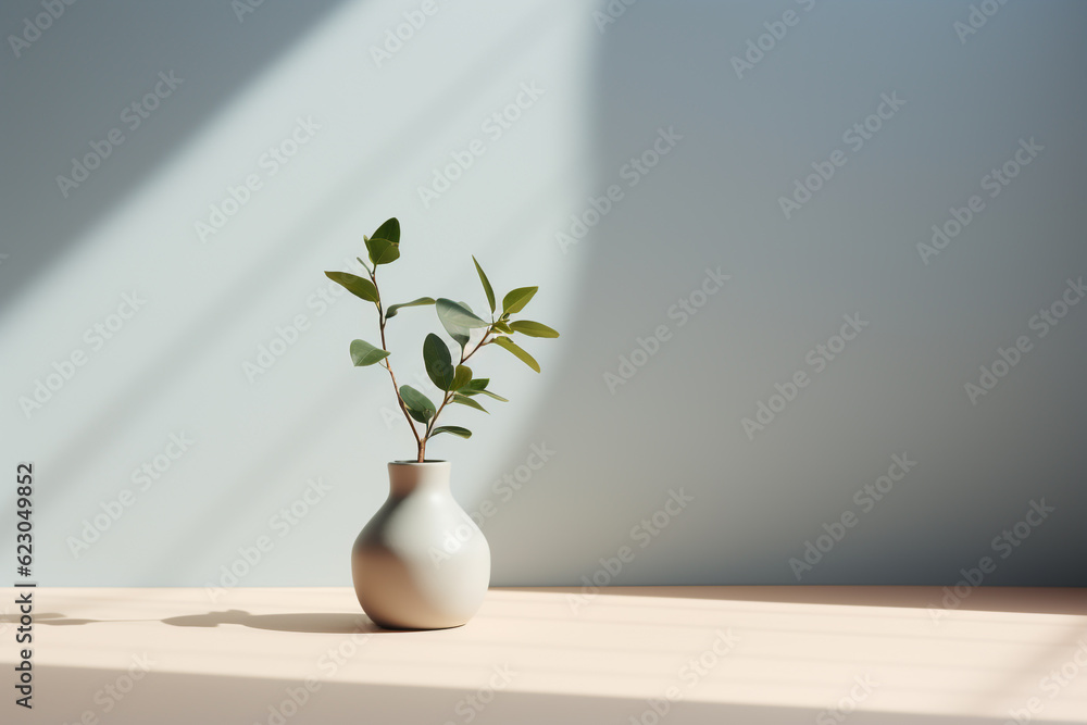 white vase with plant Generative Ai white vase with plant Generative Ai