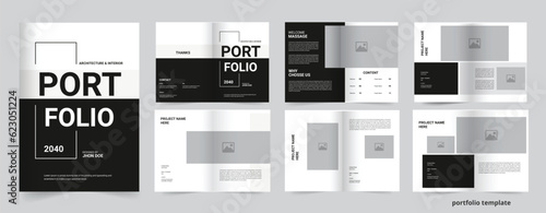 Architecture Portfolio, Creative Portfolio Template layout design for showcase portfolio, graphic design , interior design portfolio, architecture portfolio brochure