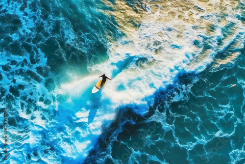 Surfing on sea waves
