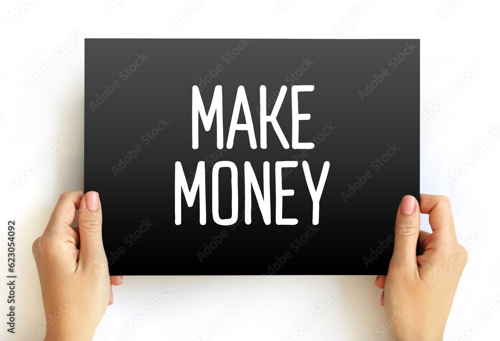 Make Money text on card, business concept background Make Money text on card, business concept background