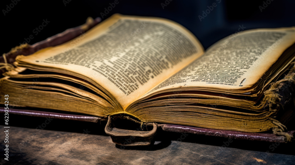 Obraz premium worn ancient book open
