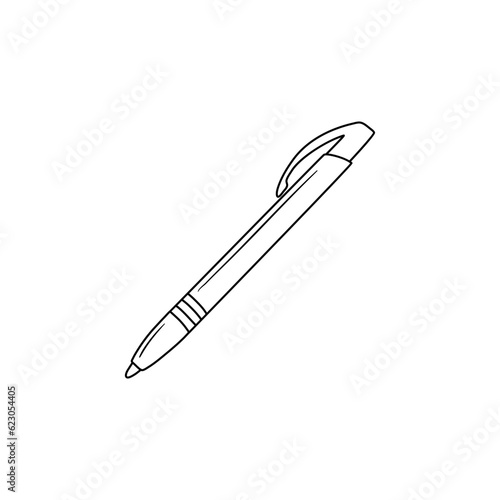 Vector illustration of a ballpoint pen in doodle style.