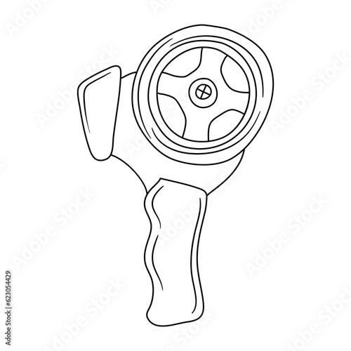 Hand drawn vector of tape dispenser icon. Doodle vector of tape dispenser icon in vector