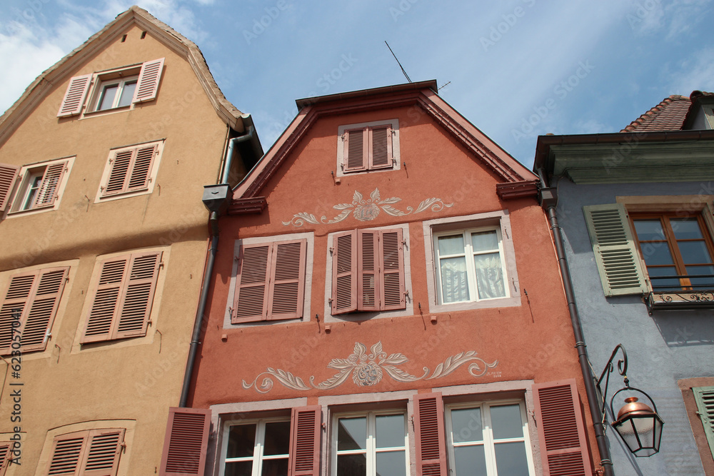 old houses or flat buildings in colmar in alsace (france)