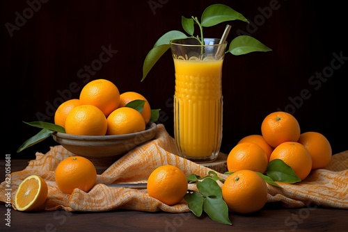 orange juice and fruits