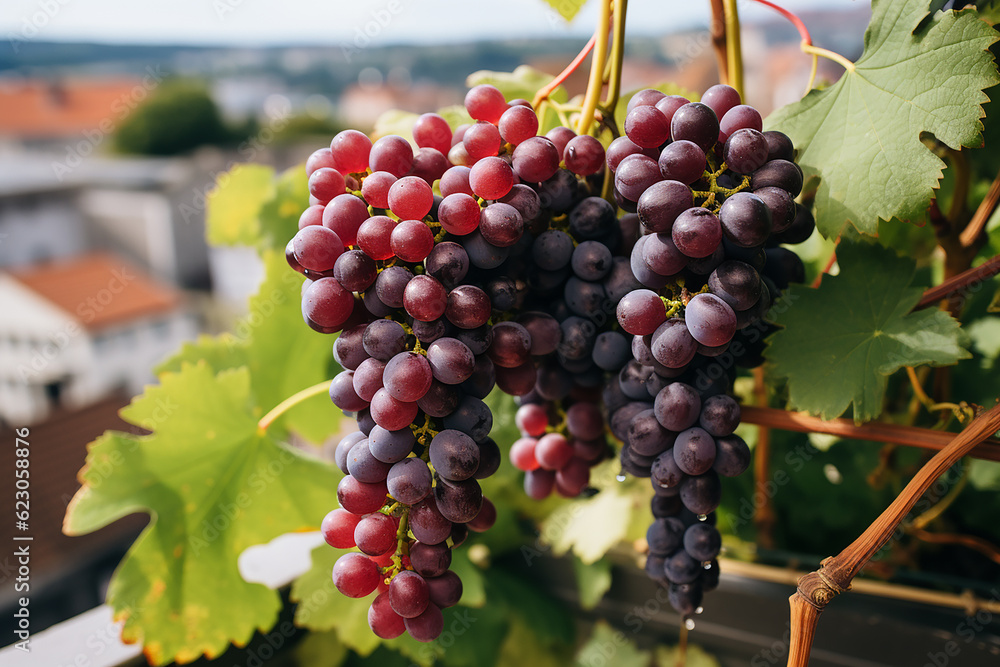 Fototapeta premium red wine grapes on natural background