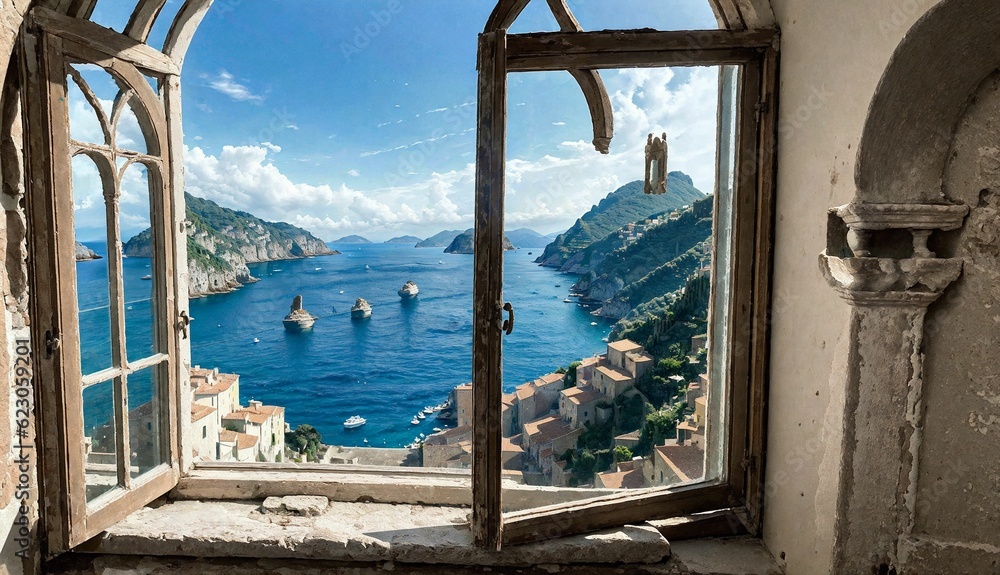 Fototapeta premium Exploring Porto Venere's Ancient Sea View ai generated