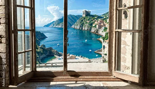 Fototapeta Exploring Porto Venere's Ancient Sea View ai generated