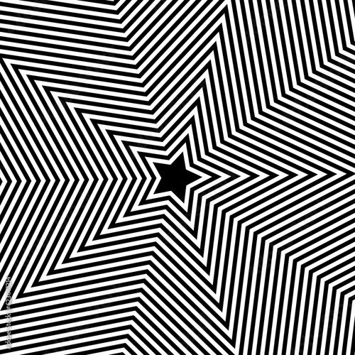 Black-and-white abstract background. Geometric Star Background