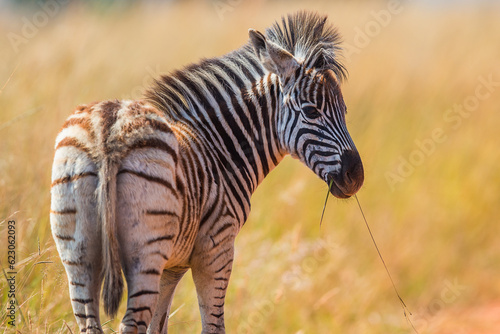 Plains zebra foal close up