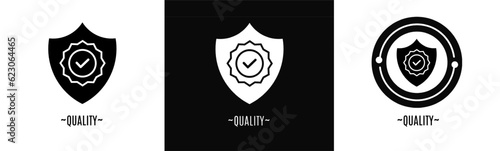 Quality logo set. Collection of black and white logos. Stock vector.