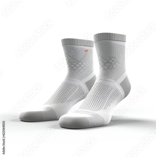 Running socks with mesh ventilation isolated on a white background