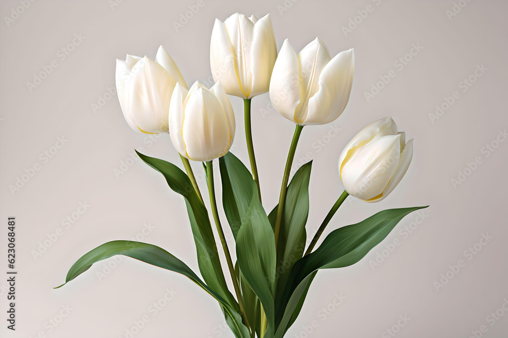 Naklejka premium Tulip background, White tulip, White tulips wallpaper, Tulips, Flower wallpaper, White Tulip Bouquet