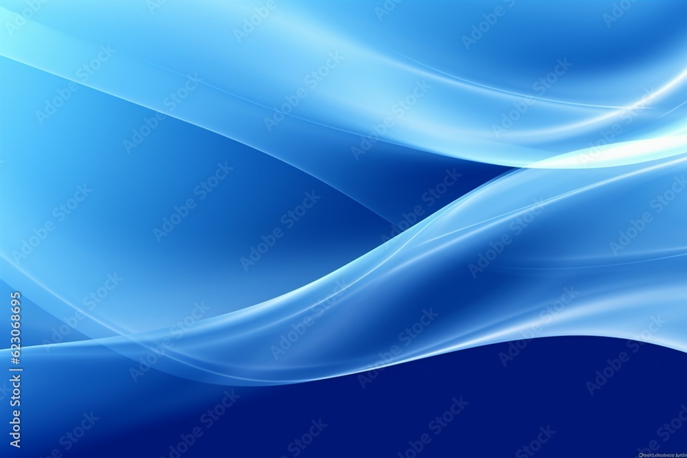 Fototapeta premium Abstract blue background with smooth shining lines