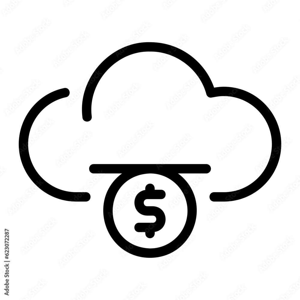 cloud banking line icon cloud banking line icon