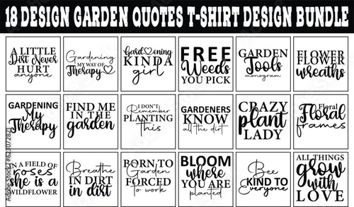 Garden Quotes T-shirt Design Bundle 