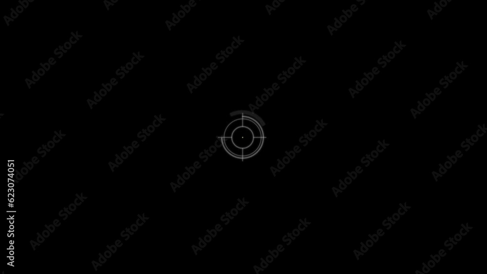 White HUD Circle User interface on isolated black background. Target searching scope and scanning element theme. Digital UI and Sci-fi circular. 4K motion graphic footage video White HUD Circle User interface on isolated black background. Target searching scope and scanning element theme. Digital UI and Sci-fi circular. 4K motion graphic footage video