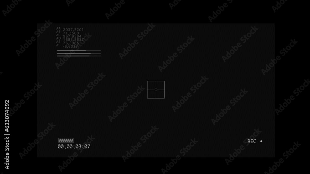 Camera recording screen overlay with alpha channel. Dslr camera frame