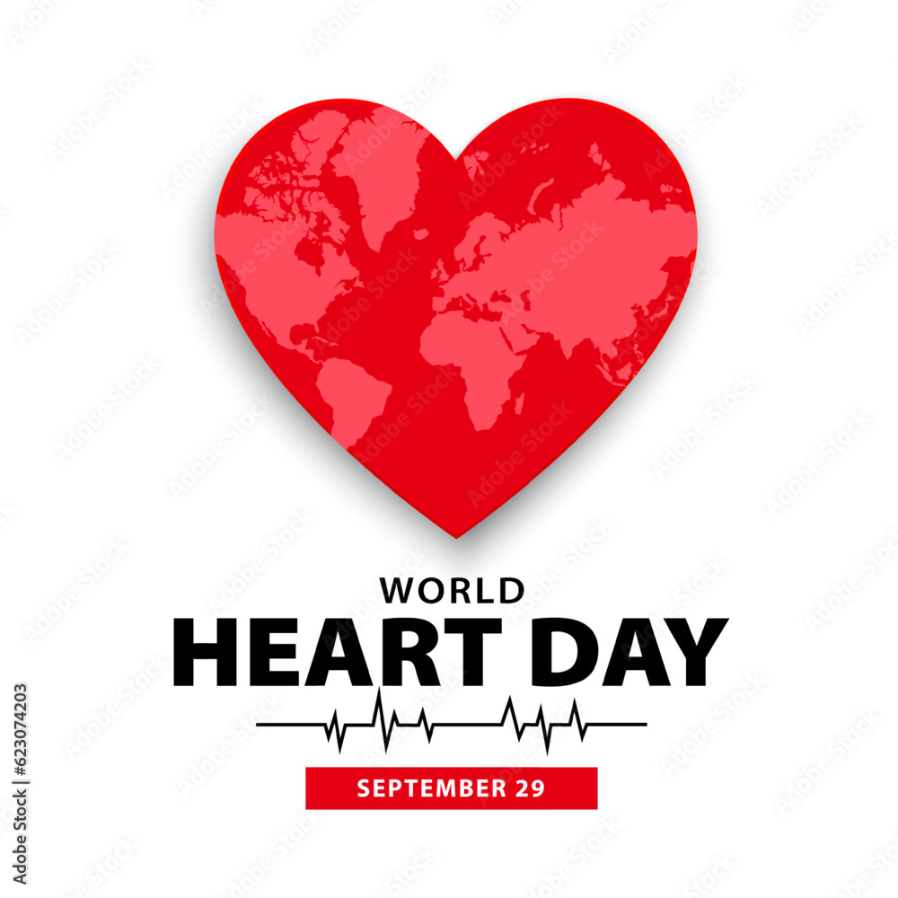 World Heart Day design. Creative banner, poster, card and background design of heart care concept. Vector illustration