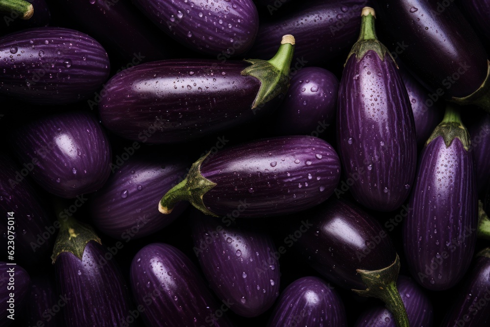 Eggplant seamless background. AI generated Eggplant seamless background. AI generated