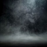 Fog In Darkness - Smoke And Mist On Wooden Table