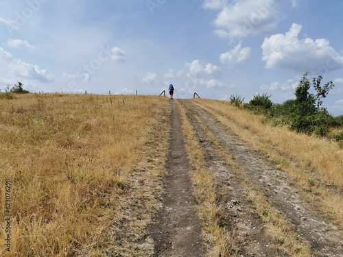 Walking along the Pieterpath long-distance path between Maastricht and Groningen, the Nederlands